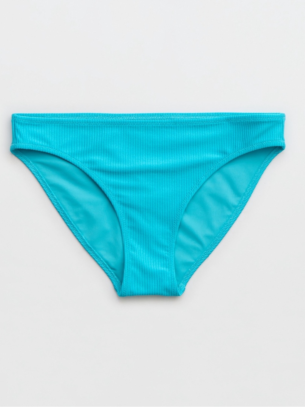 Aerie Shine Rib Full Coverage Bikini Bottom - Turquoise Blue
